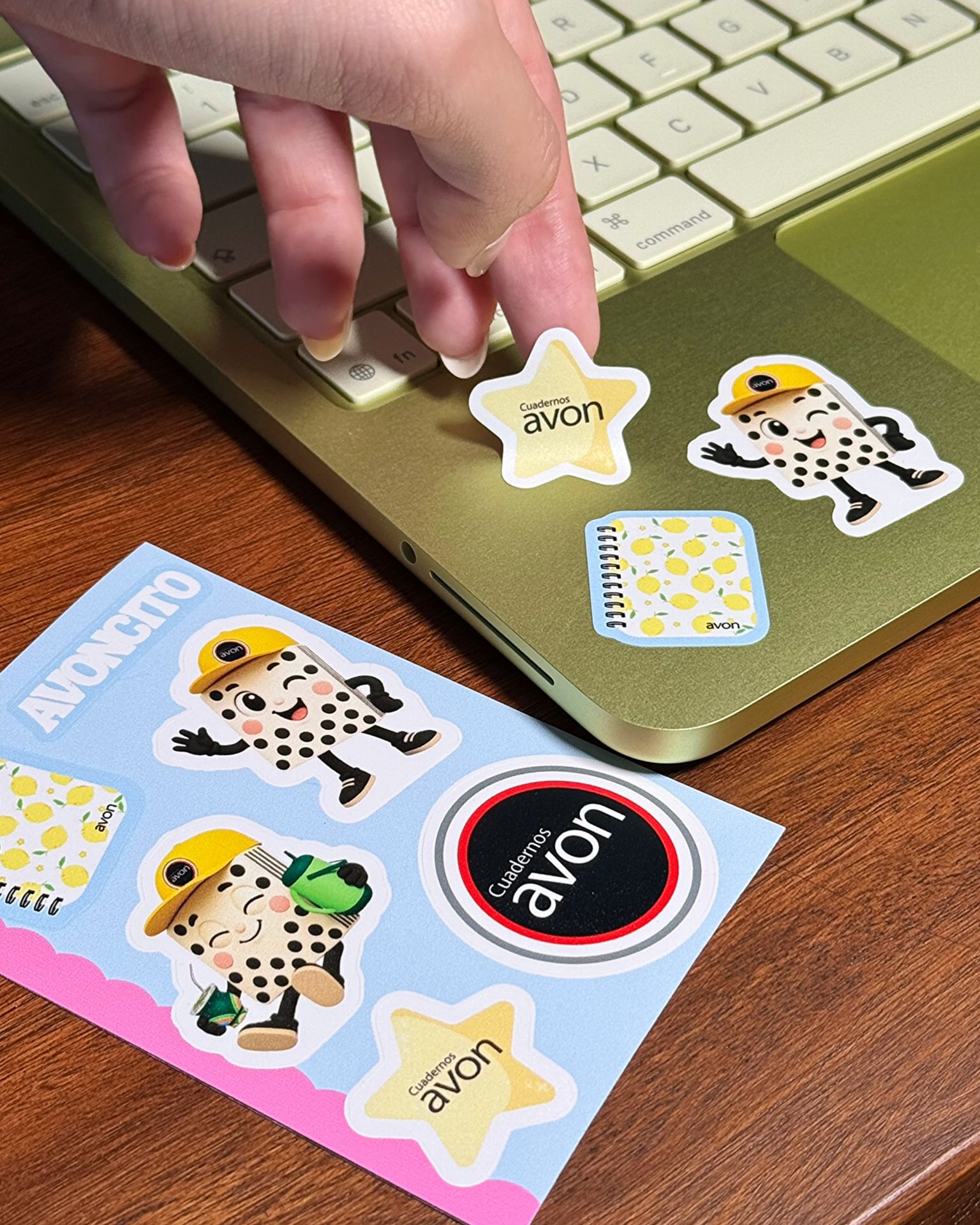 Plancha de stickers Avon