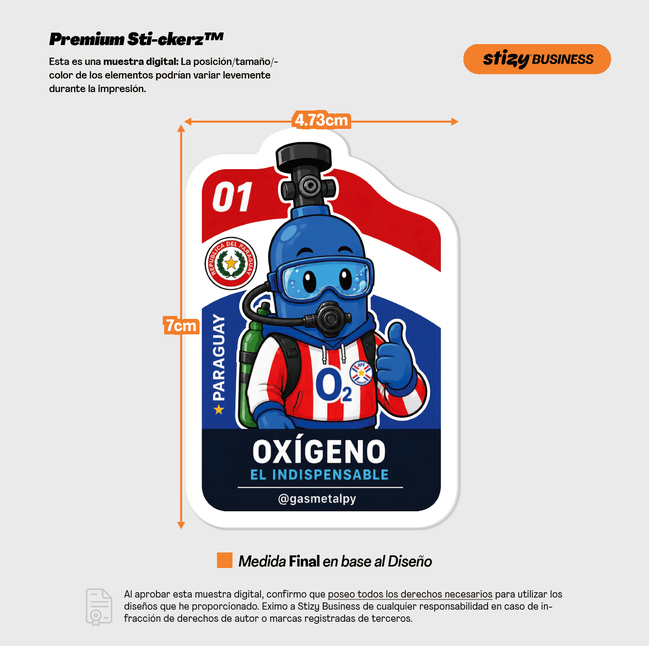 Muestra digital sticker Gas Metal Oxigeno