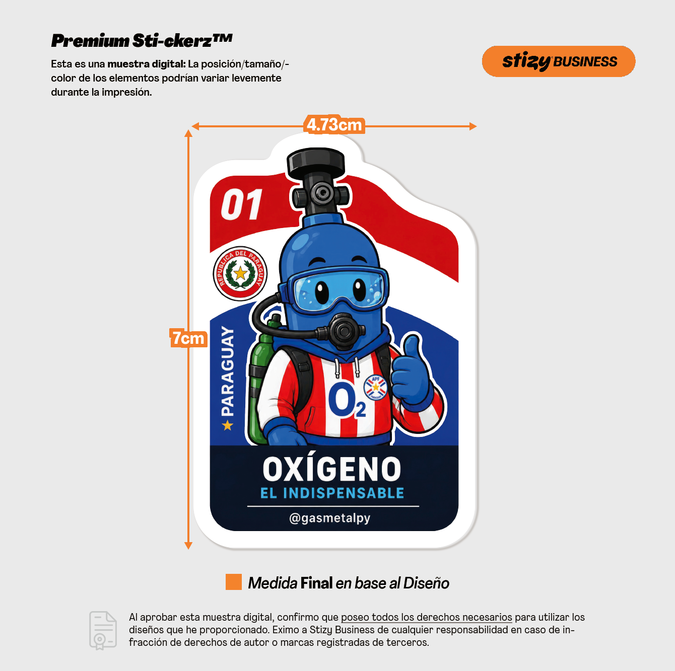 Muestra digital sticker Gas Metal Oxigeno