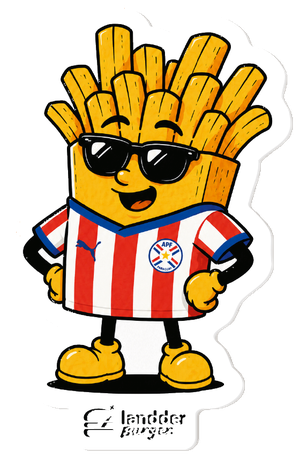 Sticker die-cut Landder Burger papas fritas