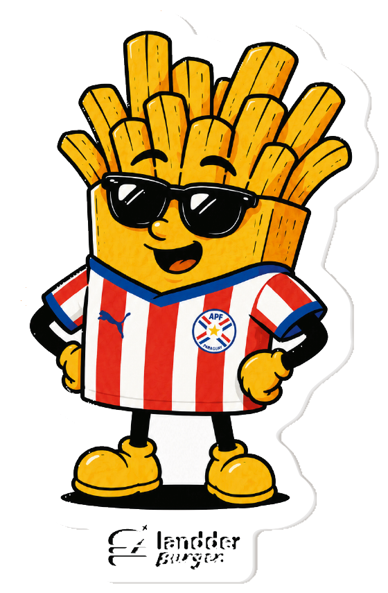 Sticker die-cut Landder Burger papas fritas